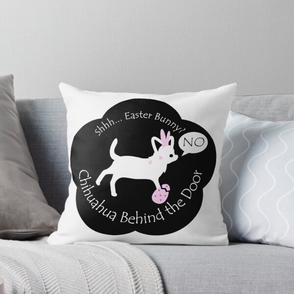 Item preview, Funny Chihuahua Easter Bunny Behind the Door Black Base designed and sold by Na7nasColorShop.