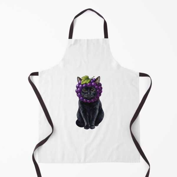 Item preview, Kawaii Fruit Kitty | Black Cat & Grape designed and sold by KittyClosetStore.