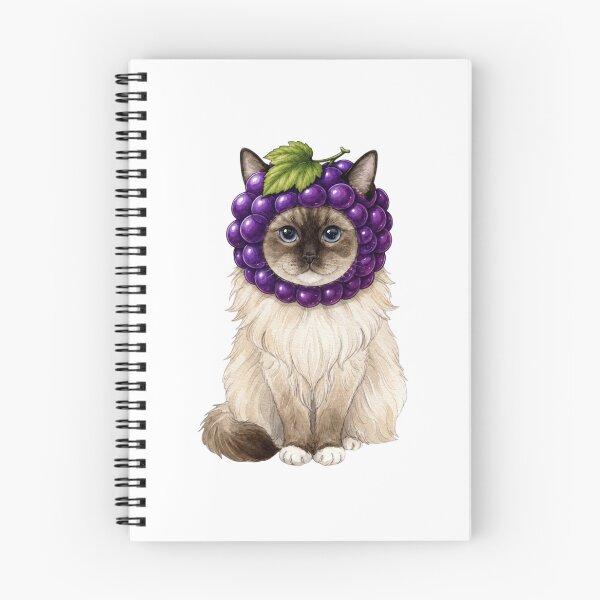 Item preview, Kawaii Fruit Kitty | Ragdoll Cat & Grape designed and sold by KittyClosetStore.
