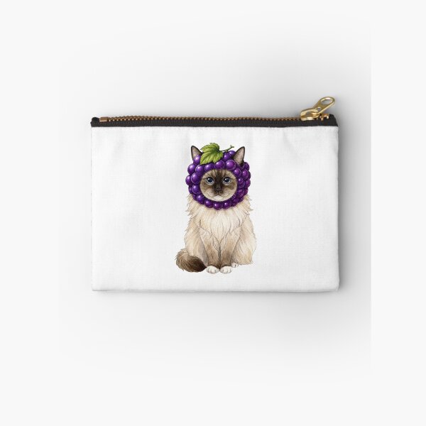 Item preview, Kawaii Fruit Kitty | Ragdoll Cat & Grape designed and sold by KittyClosetStore.