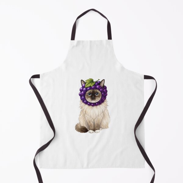 Item preview, Kawaii Fruit Kitty | Ragdoll Cat & Grape designed and sold by KittyClosetStore.