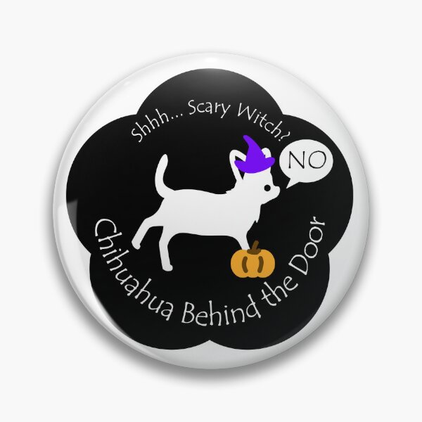 Item preview, Funny Chihuahua Scary Witch Behind the Door Black Base designed and sold by Na7nasColorShop.