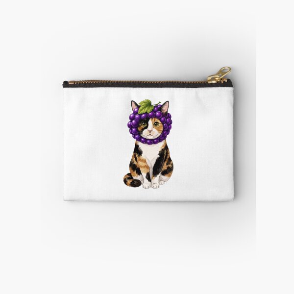 Item preview, Kawaii Fruit Kitty | Calico Cat & Grape designed and sold by KittyClosetStore.