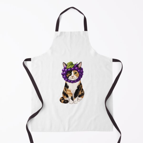 Item preview, Kawaii Fruit Kitty | Calico Cat & Grape designed and sold by KittyClosetStore.