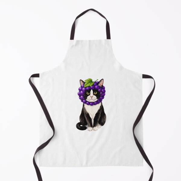 Item preview, Kawaii Fruit Kitty | Tuxedo Cat & Grape designed and sold by KittyClosetStore.