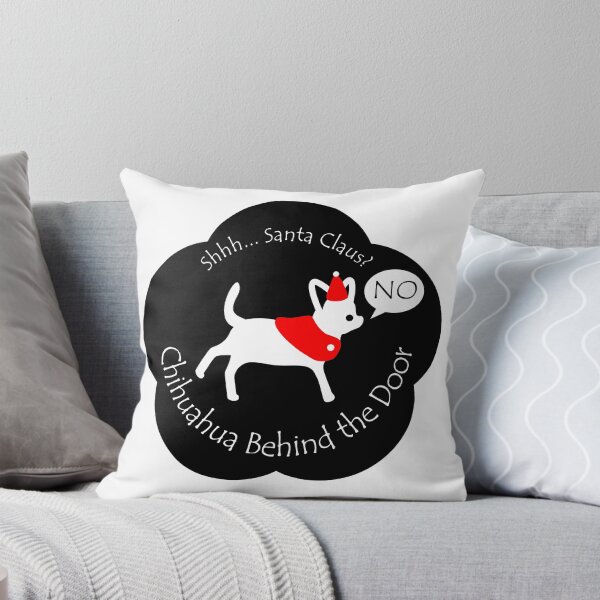 Item preview, Funny Chihuahua Santa Claus Behind the Door Black Base designed and sold by Na7nasColorShop.