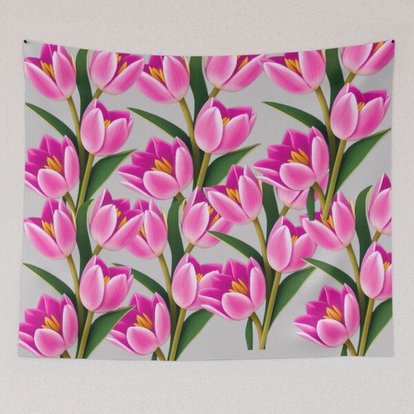 Item preview, Vibrant Pink tulips flowers designed and sold by areezh.