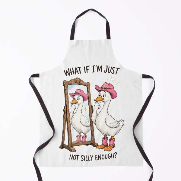 Item preview, What If I'm Just Not Silly Enough Funny Goose Mirror Cowboy designed and sold by CF_VintageDesign.