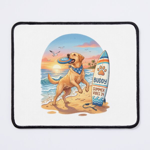Item preview, Wave of Joy: Labrador Retriever at Beach Sunset designed and sold by PictoVibe.