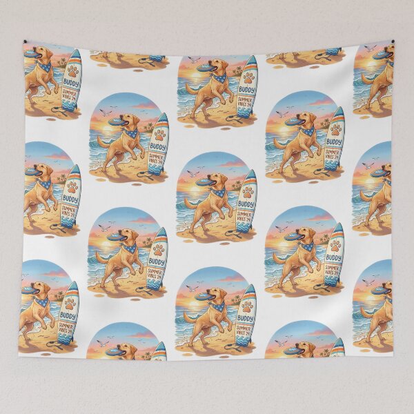 Item preview, Wave of Joy: Labrador Retriever at Beach Sunset designed and sold by PictoVibe.