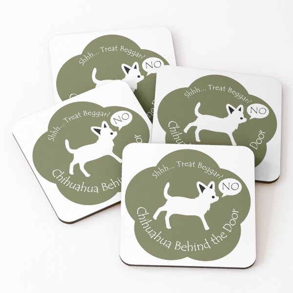 Item preview, Funny Chihuahua Treat Beggar Behind the Door Khaki Base designed and sold by Na7nasColorShop.
