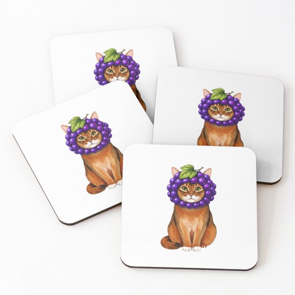 Item preview, Kawaii Fruit Kitty | Abyssinian & Grape designed and sold by KittyClosetStore.