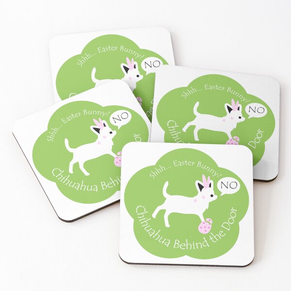 Item preview, Funny Chihuahua Easter Bunny Behind the Door Green Base designed and sold by Na7nasColorShop.