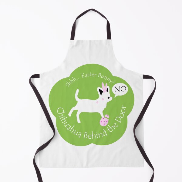 Item preview, Funny Chihuahua Easter Bunny Behind the Door Green Base designed and sold by Na7nasColorShop.