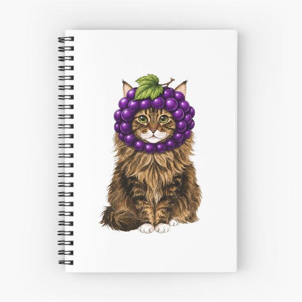 Item preview, Kawaii Fruit Kitty | Maine Coon & Grape designed and sold by KittyClosetStore.
