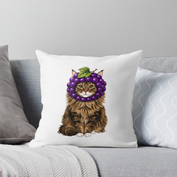 Item preview, Kawaii Fruit Kitty | Maine Coon & Grape designed and sold by KittyClosetStore.