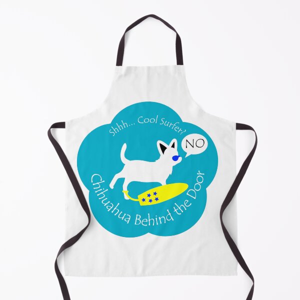 Item preview, Funny Chihuahua Cool Surfer Behind the Door Blue Base designed and sold by Na7nasColorShop.