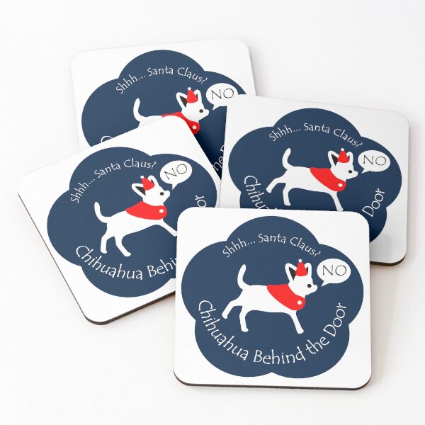 Item preview, Funny Chihuahua Santa Claus Behind the Door Midnight Blue Base designed and sold by Na7nasColorShop.