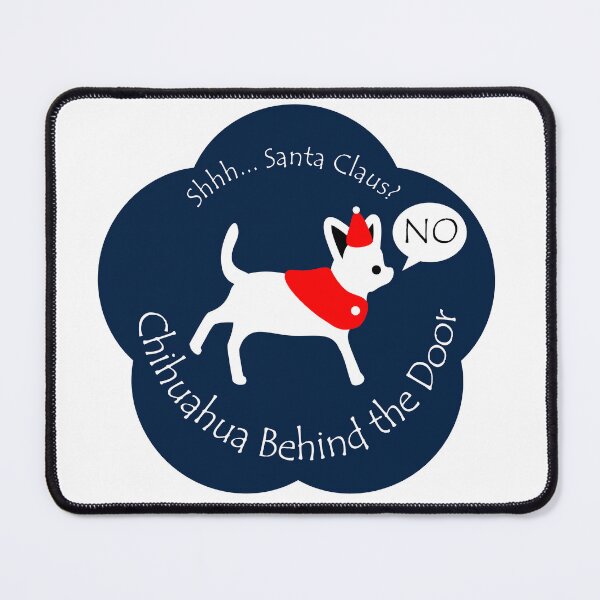Item preview, Funny Chihuahua Santa Claus Behind the Door Midnight Blue Base designed and sold by Na7nasColorShop.