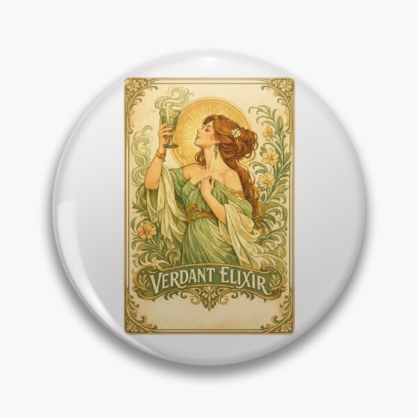 Item preview, Verdant Elixir Art Nouveau Botanical Woman Vintage Poster designed and sold by inkoutninja.