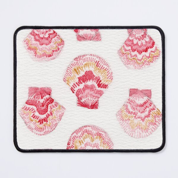 Item preview, Pattern of pink scallop shells in watercolor. designed and sold by KPierceArt.
