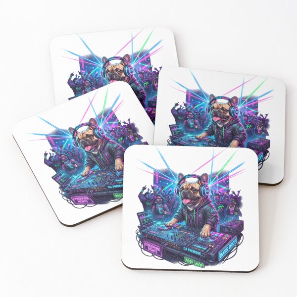 Item preview, Neon Nights: French Bulldog DJ of the Dance Floor designed and sold by PictoVibe.