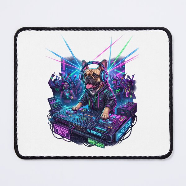 Item preview, Neon Nights: French Bulldog DJ of the Dance Floor designed and sold by PictoVibe.