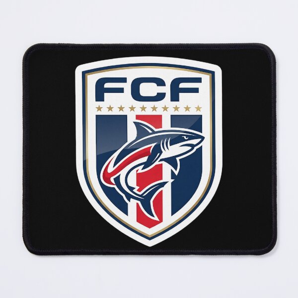 Item preview, FCF Shark Crest Sticker | Shark Football Club Logo | Soccer Badge Design | Sports Emblem Graphic | Shark Fan Gift designed and sold by Bhaskar Digital Art.