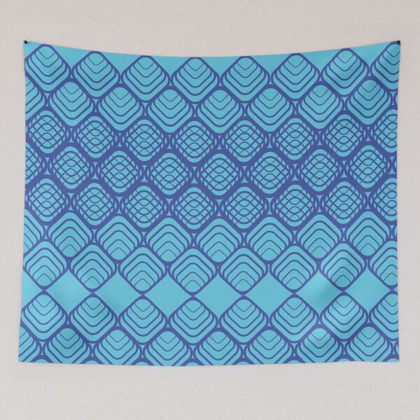 Item preview, Abstract Blue Geometric Seamless Pattern with Rounded Diamond Line Motif designed and sold by ChaReePat.