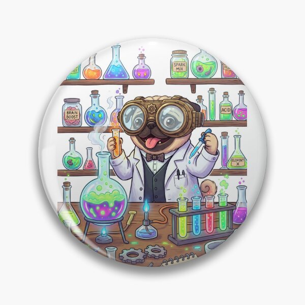 Item preview, Furry Science: Pug Mad Scientist of the Lab  designed and sold by PictoVibe.