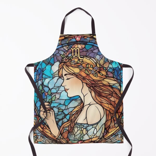 Item preview, virgo zodiac C stained glass colorful stained glass abstract design designed and sold by SmashingDeals.