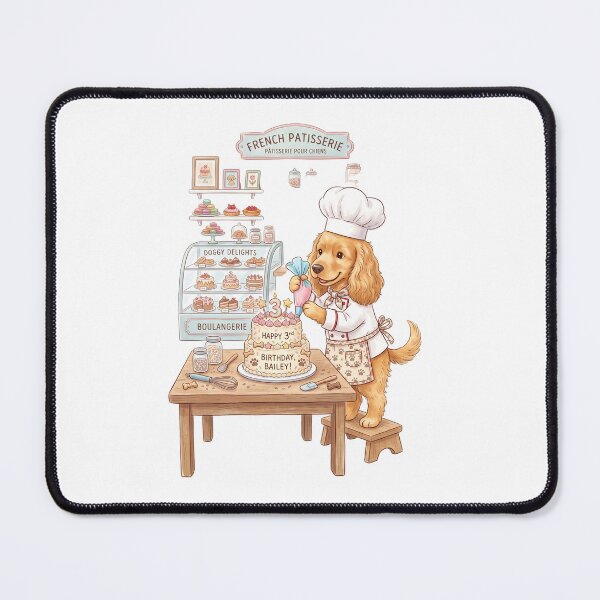 Item preview, Sweet Joy: Cocker Spaniel Pastry Chef Birthday Pup designed and sold by PictoVibe.