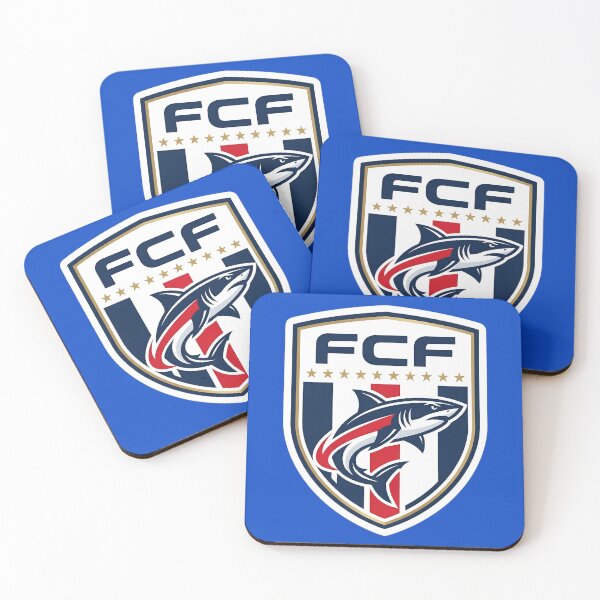 Item preview, FCF Shark Football Crest Sticker | Shark Soccer Badge | Sports Team Logo Design | Football Fan Gift | Shark Emblem Decal designed and sold by Bhaskar Digital Art.