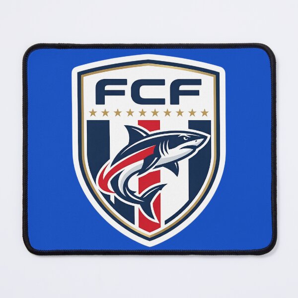 Item preview, FCF Shark Football Crest Sticker | Shark Soccer Badge | Sports Team Logo Design | Football Fan Gift | Shark Emblem Decal designed and sold by Bhaskar Digital Art.