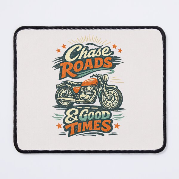 Item preview, Chase Roads and Good Times Retro Motorcycle Adventure Design designed and sold by inkoutninja.