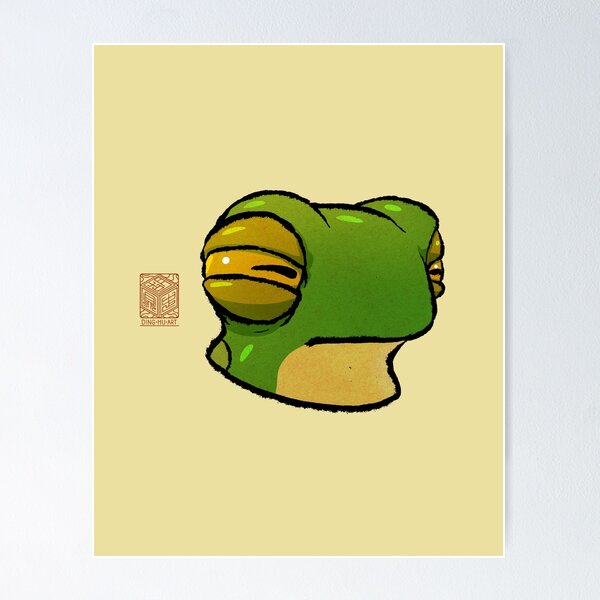 Item preview, Suspicious Frog Cute Expression Reaction Animal Asian Art Illustration designed and sold by DingHuArt.