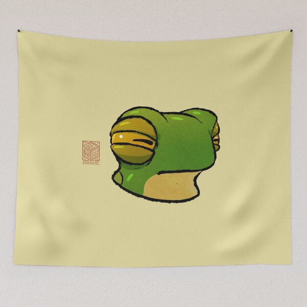 Item preview, Suspicious Frog Cute Expression Reaction Animal Asian Art Illustration designed and sold by DingHuArt.