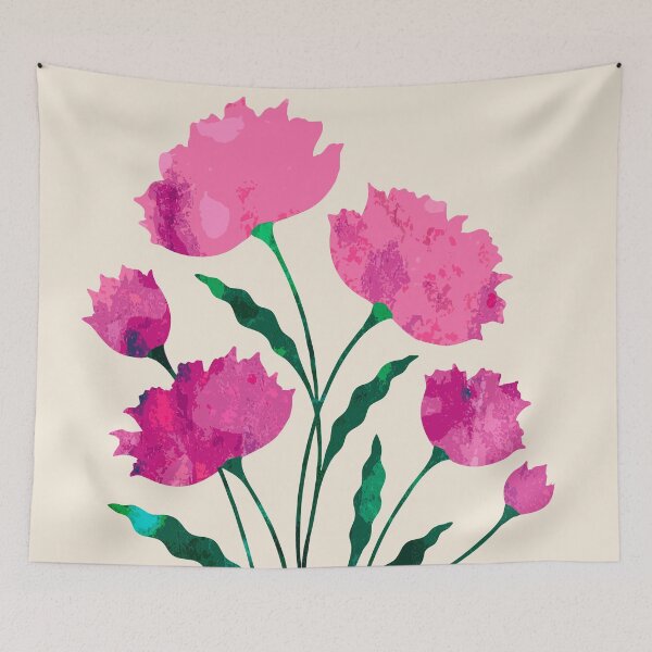 Item preview, Pink Floral Stencil Pouring Art designed and sold by GAP90.