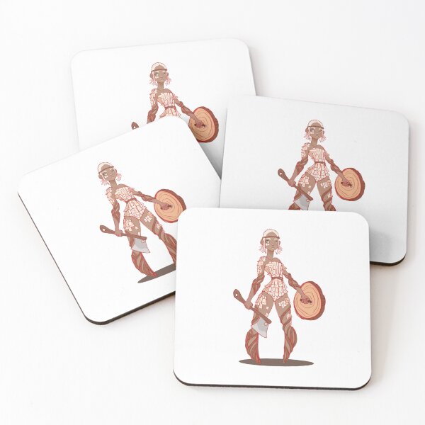 Item preview, Fantasy mushroom warrior holding shield and club in earthy tones. designed and sold by LunessaAya.