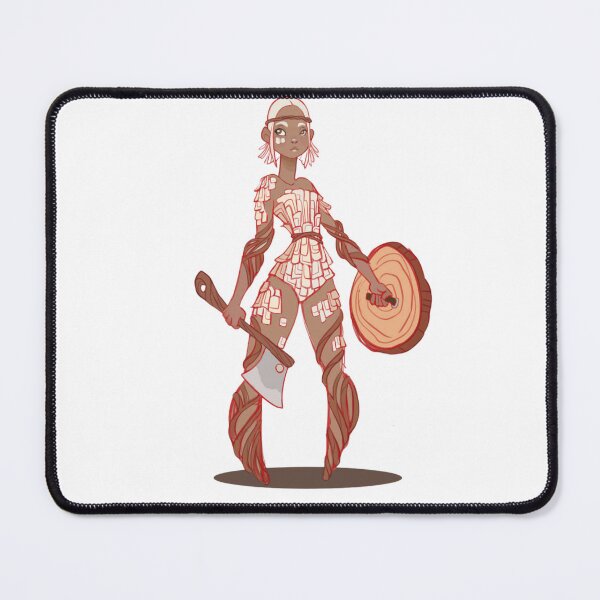 Item preview, Fantasy mushroom warrior holding shield and club in earthy tones. designed and sold by LunessaAya.