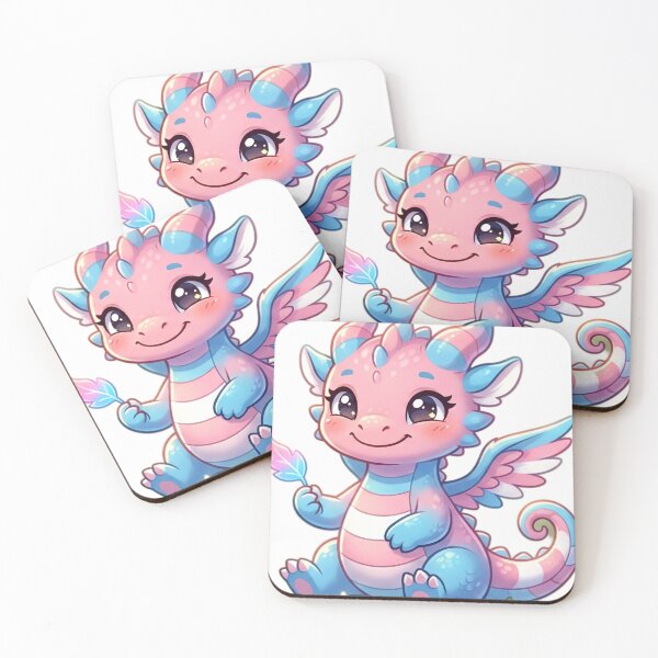 Item preview, Cute Trans Pride Dragon designed and sold by Curiosity-Shop.