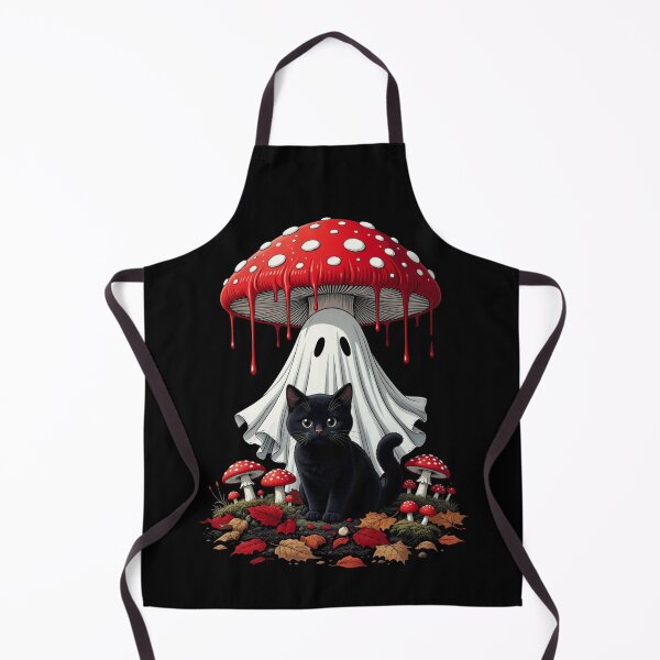 Item preview, Black Cat Ghost Mushroom Vintage Spooky Cute Halloween designed and sold by CF_VintageDesign.