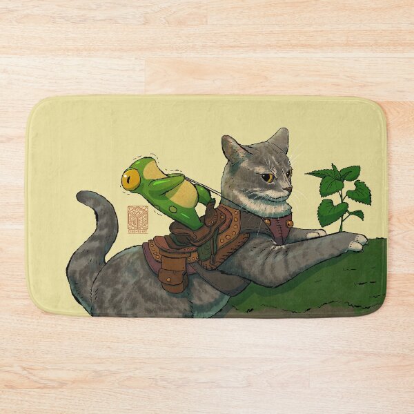 Item preview, Stubborn Cat and Frog Cute Expression Reaction Animal Asian Art Illustration designed and sold by DingHuArt.