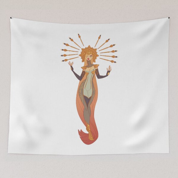 Item preview, Radiant sun goddess with golden rays and flowing celestial robes. designed and sold by LunessaAya.