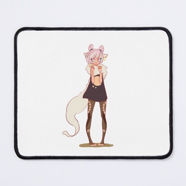 Item preview, Shy cat demon girl with fluffy tail and cute pose. designed and sold by LunessaAya.