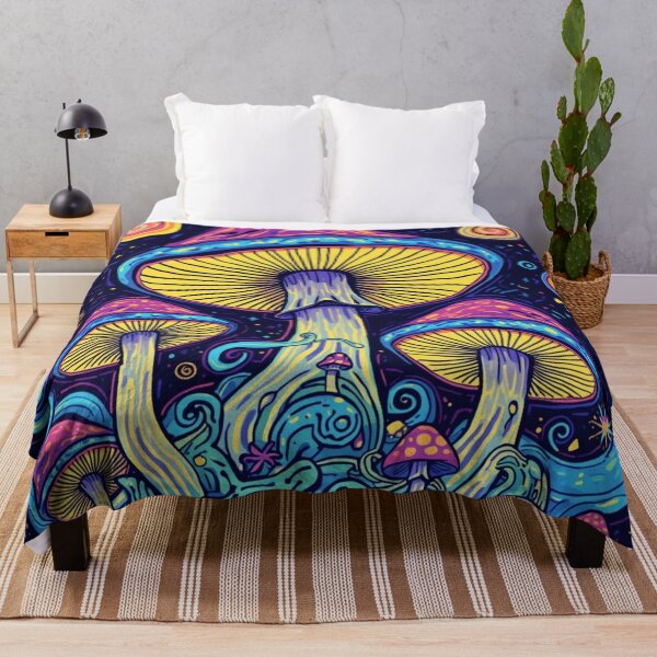 Item preview, Trippy Neon Mushrooms in Cosmic Space Art designed and sold by Uniquely Yours.
