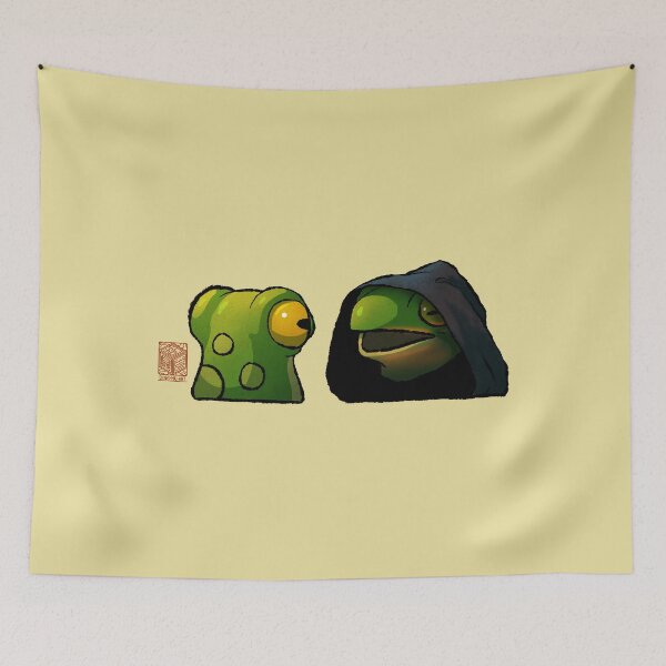 Item preview, Evil Dark Frog Cute Expression Reaction Animal Asian Art Illustration designed and sold by DingHuArt.