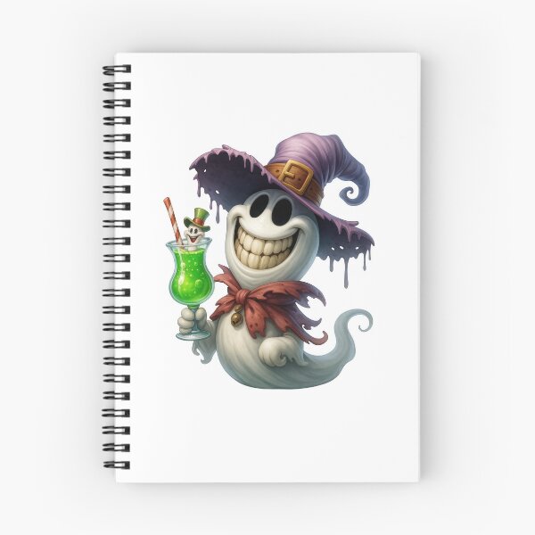 Item preview, Cute Halloween Ghost with Witch Hat and Drink designed and sold by سله أرت.