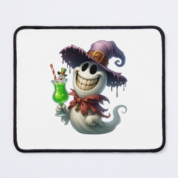 Item preview, Cute Halloween Ghost with Witch Hat and Drink designed and sold by سله أرت.