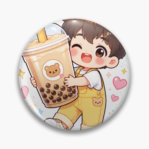 Item preview, Cute Chibi Boy Holding Bubble Tea Kawaii Sticker | Pastel Boba Tea Lover Gift designed and sold by Sidra digital art 8277237.